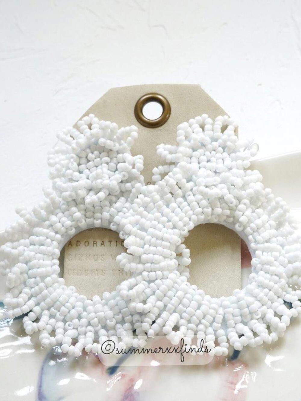 Anthropologie Macie Hoop Earrings White